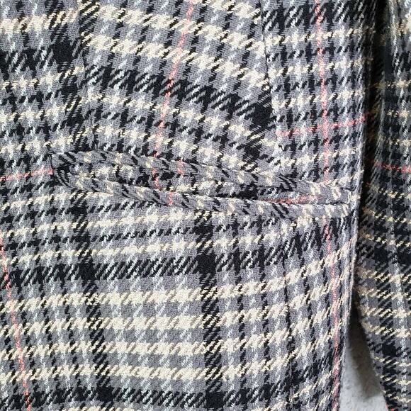 Talbots Blazer Women’s Size 14 Jacket Brown Houndstooth Gray Tweed Button - Picture 8 of 11